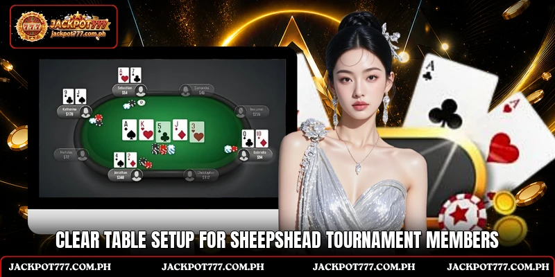 Sheepshead Tournament - Practical Card Match Basics 5 Clear table setup for Sheepshead Tournament members