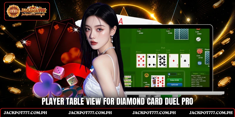 Diamond Card Duel Pro - Steady Card Play For Players 5 Player table view for Diamond Card Duel Pro