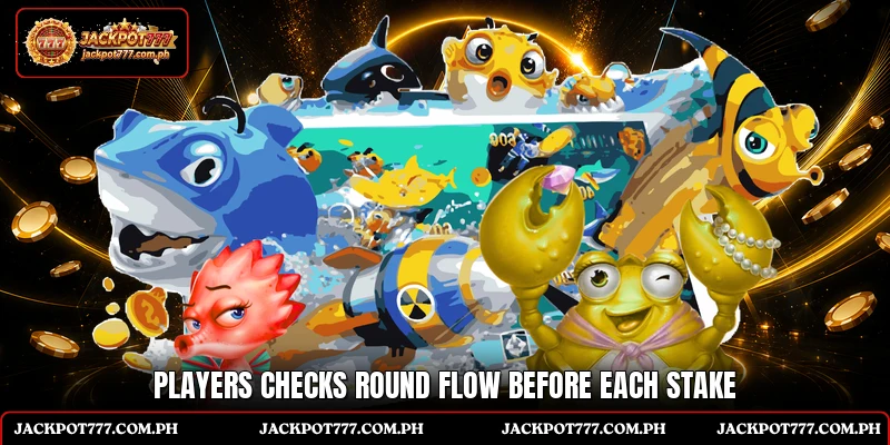 Players checks round flow before each stake